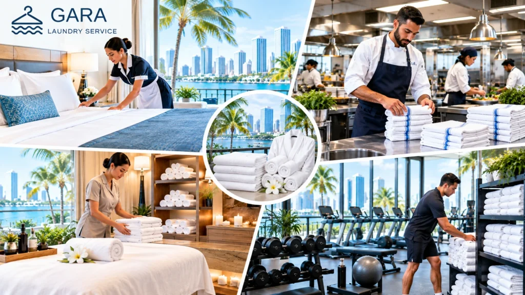 Miami businesses using professional laundry services for linens towels and uniforms